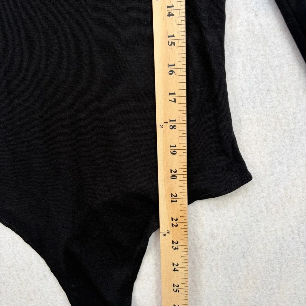 ASOS DESIGN Womens Black Long Sleeve Mock Neck Thong Bodysuit Size US 10